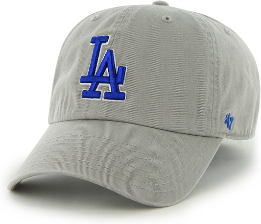 LOS ANGELES DODGERS ADJUSTABLE 47 BRAND CLEAN UP HAT - GREY/TEAM