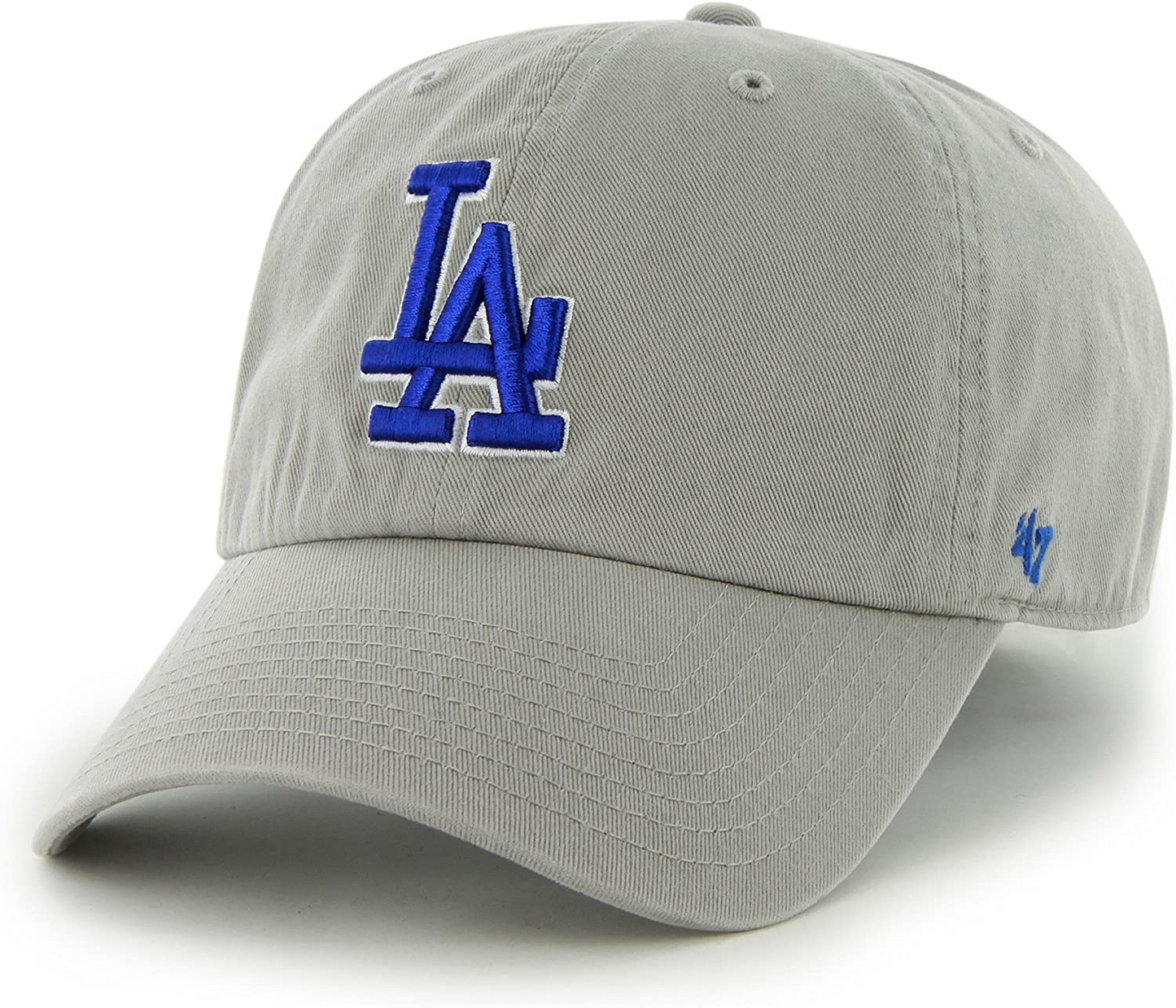 LOS ANGELES DODGERS ADJUSTABLE 47 BRAND CLEAN UP HAT GREY TEAM
