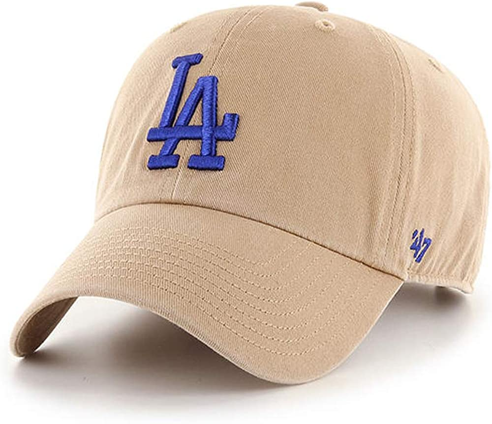 LOS ANGELES DODGERS '47 BRAND CLEAN UP ADJUSTABLE HAT - KHAKI/TEAM