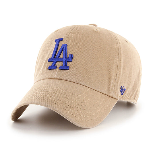 LOS ANGELES DODGERS '47 BRAND CLEAN UP ADJUSTABLE HAT - KHAKI/TEAM