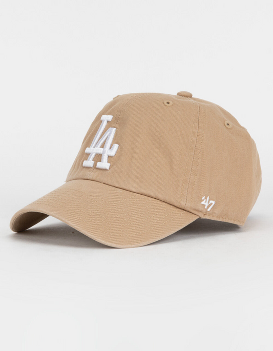 LOS ANGELES DODGERS ADJUSTABLE 47 BRAND CLEAN UP HAT - KHAKI