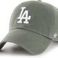 LOS ANGELES DODGERS ADJUSTABLE 47 BRAND CLEAN UP HAT - MOSS GREEN