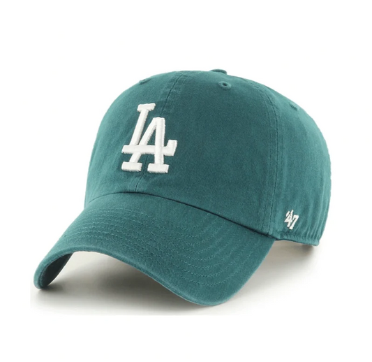 LOS ANGELES DODGERS ADJUSTABLE 47 BRAND CLEAN UP HAT - PACIFIC GREEN