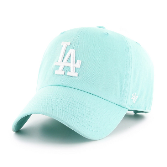 LOS ANGELES DODGERS ADJUSTABLE 47 BRAND CLEAN UP HAT - TIFFANY BLUE