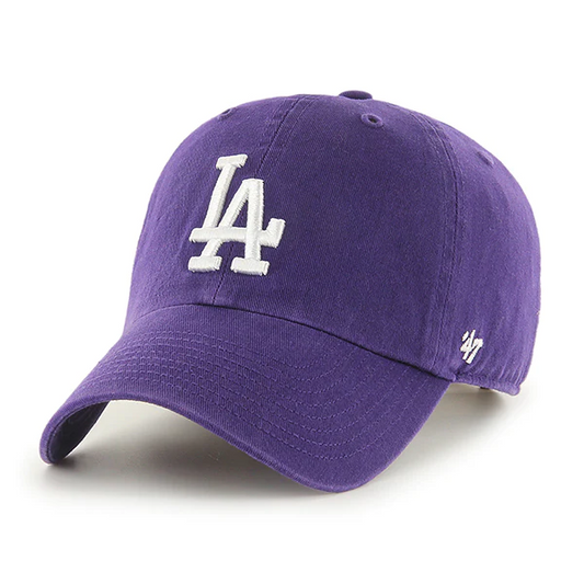 LOS ANGELES DODGERS ADJUSTABLE 47 BRAND CLEAN UP HAT - PURPLE
