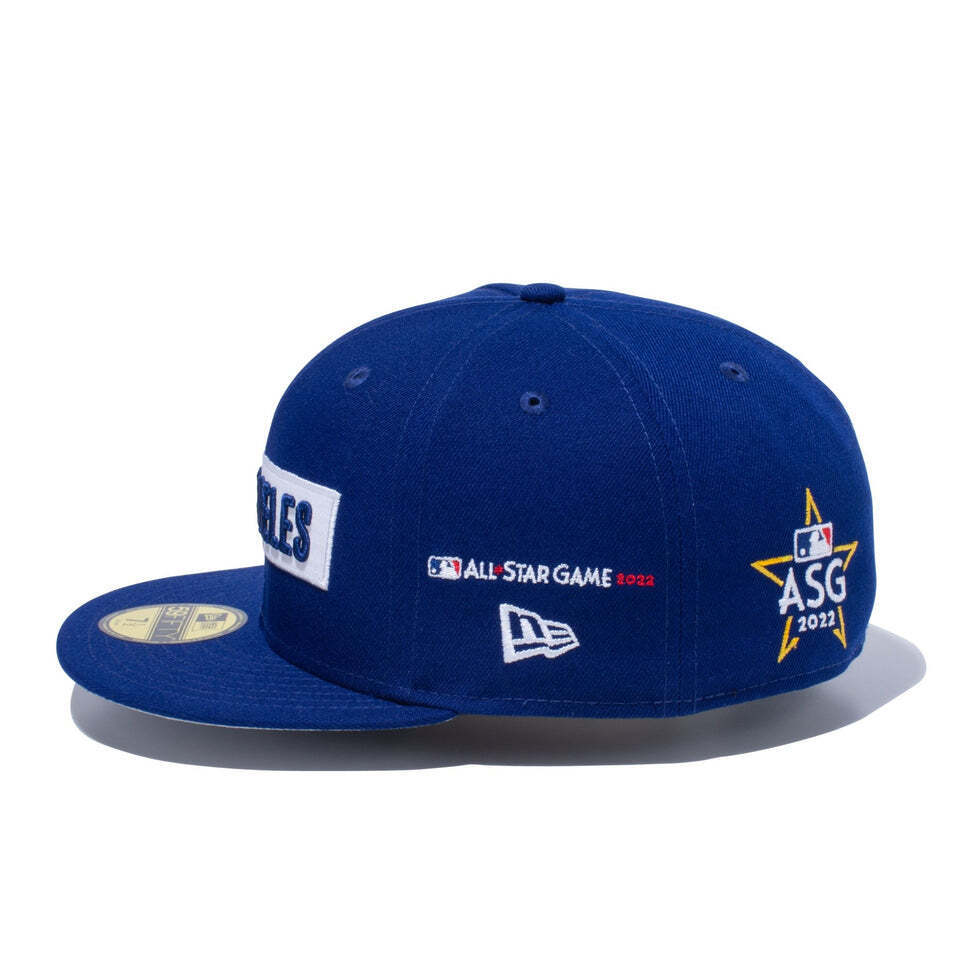 New Era 59FIFTY Los Angeles Dodgers All Star Game 2022 Fan Pack Multi Patch Fitted Hat Dark Royal