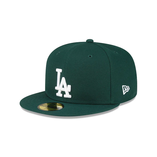 LOS ANGELES DODGERS BASIC LOGO 59FIFTY FITTED HAT - DARK GREEN