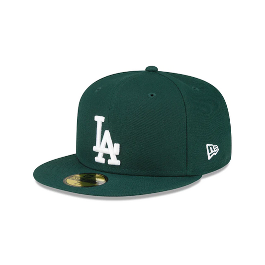 GORRA AJUSTADA 59FIFTY CON LOGO BÁSICO DE LOS ANGELES DODGERS - VERDE OSCURO