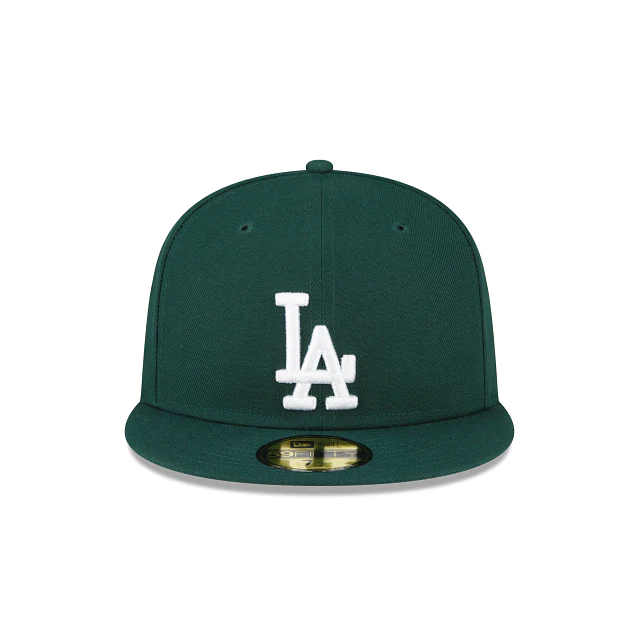 LOS ANGELES DODGERS BASIC LOGO 59FIFTY FITTED HAT - DARK GREEN
