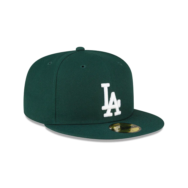 LOS ANGELES DODGERS BASIC LOGO 59FIFTY FITTED HAT - DARK GREEN