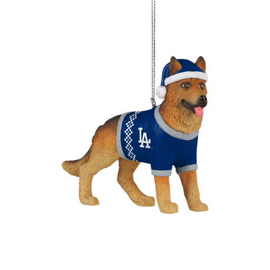 LOS ANGELES DODGERS GERMAN SHEPHERD CHRISTMAS ORNAMENT