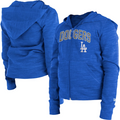 LOS ANGELES DODGERS GIRLS FULL ZIP SPACE DYE ARCH SWEATER