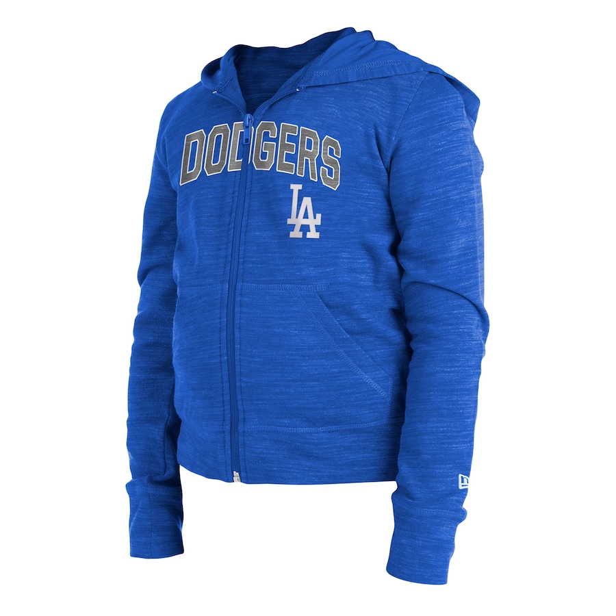 LOS ANGELES DODGERS GIRLS FULL ZIP SPACE DYE ARCH SWEATER