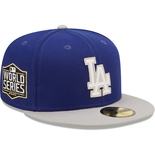 LOS ANGELES DODGERS LETTERMAN 59FIFTY FITTED HAT - BLUE/GRAY