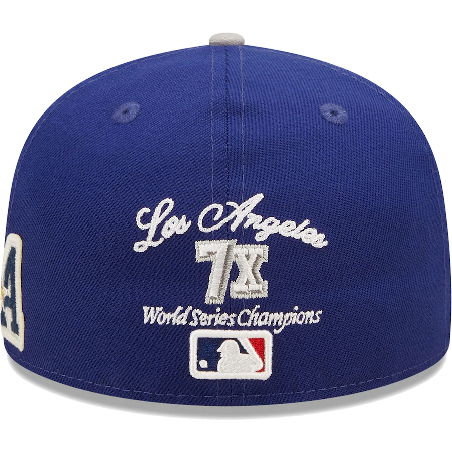 LOS ANGELES DODGERS LETTERMAN 59FIFTY FITTED HAT - BLUE/GRAY