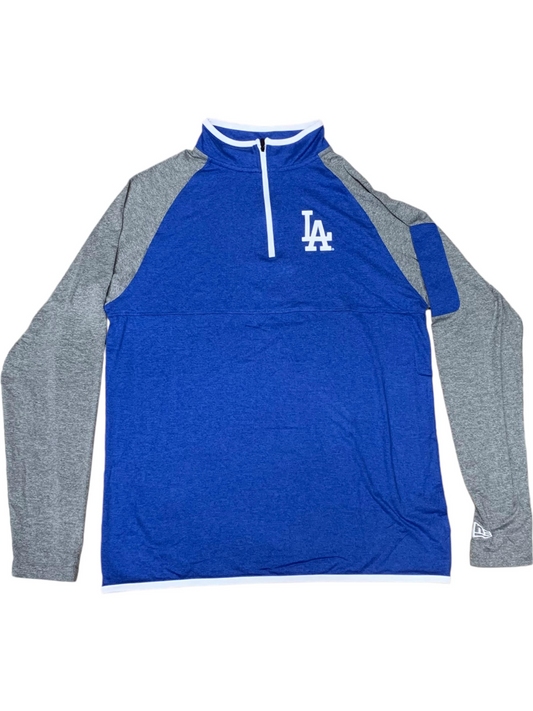 LOS ANGELES DODGERS LONG SLEEVE 2-TONE ACTIVE QUARTER-ZIP SWEATSHIRT