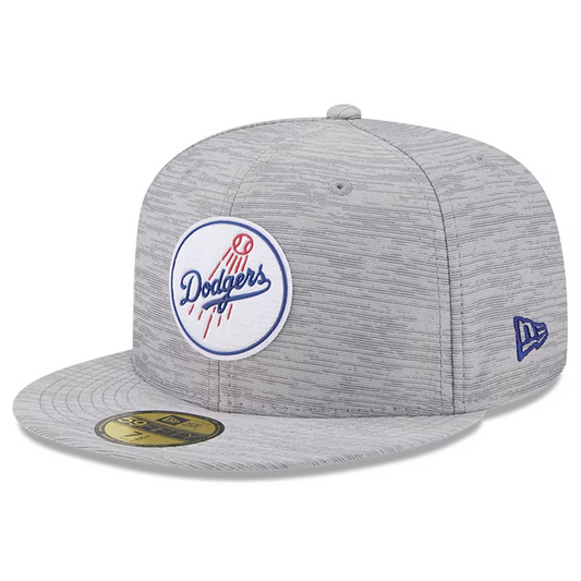 LOS ANGELES DODGERS HOMBRE 2023 CLUBHOUSE GRIS 59FIFTY SOMBRERO AJUSTADO