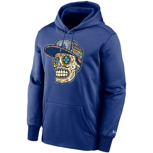 LOS ANGELES DODGERS MEN'S BLUE SUGAR SKULL HOODED SWEATER