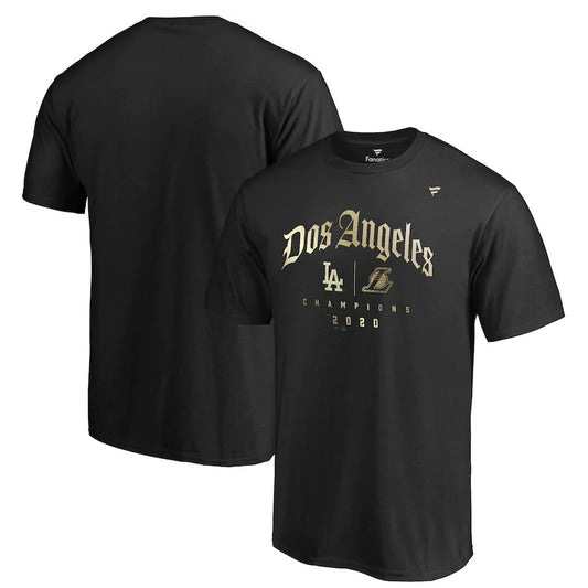 LOS ANGELES DODGERS  MEN'S DOS ANGELES DUO T-SHIRT