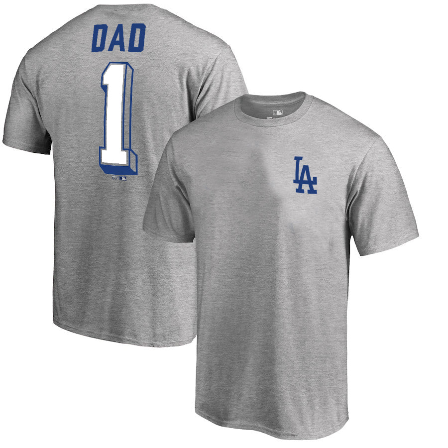 LOS ANGELES DODGERS MEN'S GREY FATHERS DAY T-SHIRT