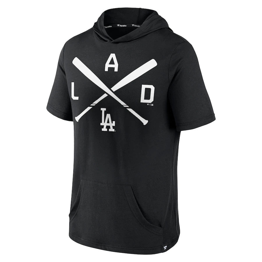 LOS ANGELES DODGERS MEN'S ICONIC REBEL BLACK HOODIE SWEATSHIRT