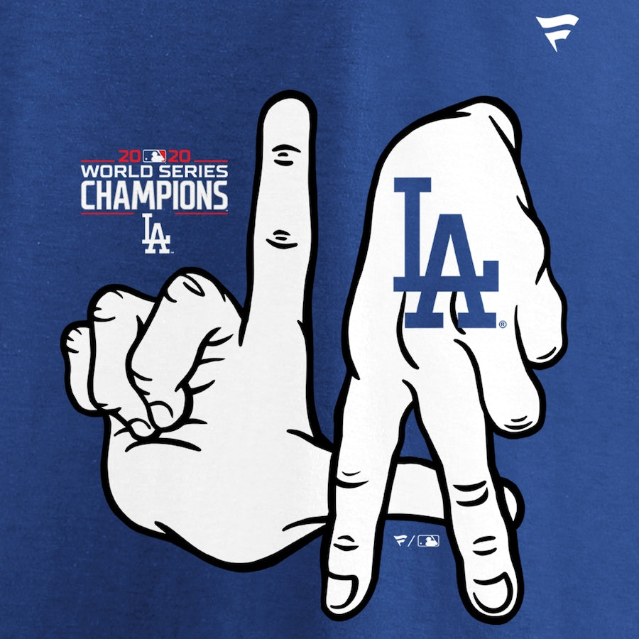 Fanatics Los Angeles Dodgers Men's MLB 2020 World Series Champs Ring Bling T-Shirt 20 Blu / XL