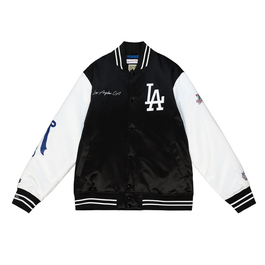 LOS ANGELES DODGERS MEN'S TEAM ORIGINS VARSITY SATIN JACKET