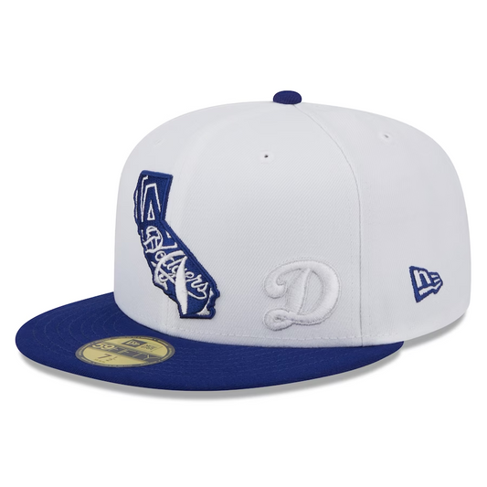 LOS ANGELES DODGERS HOMBRE BLANCO/AZUL ESTADO 59FIFTY AJUSTADO