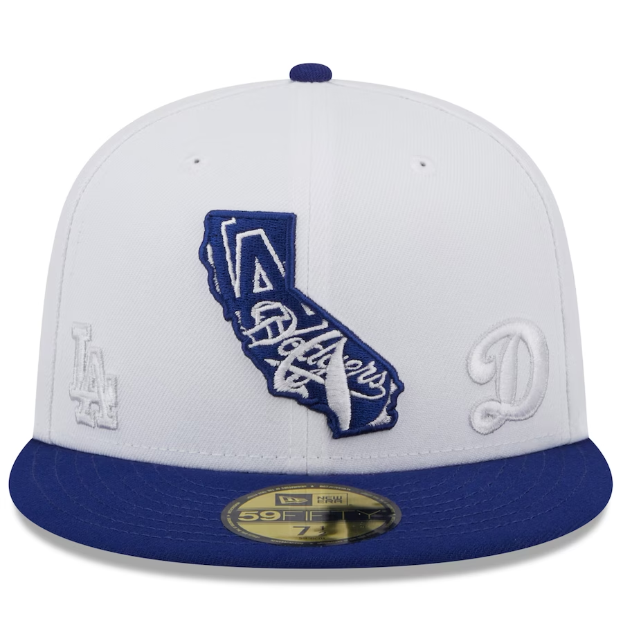 LOS ANGELES DODGERS HOMBRE BLANCO/AZUL ESTADO 59FIFTY AJUSTADO