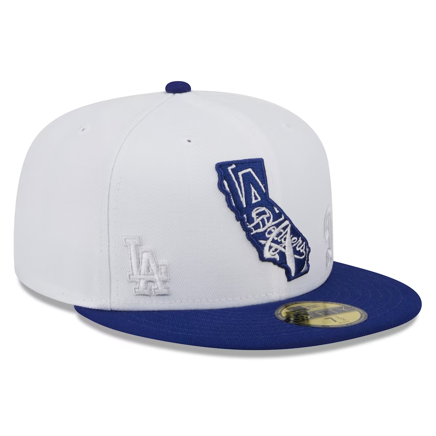 LOS ANGELES DODGERS STATE 59FIFTY FITTED HAT - WHITE/BLUE
