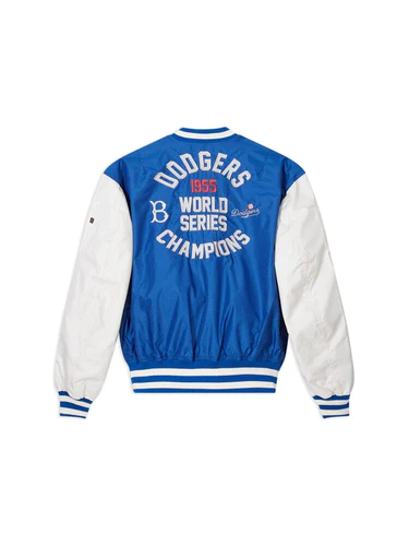 LOS ANGELES DODGERS NEW ERA ALPHA INDUSTRIES TEAM COOP REVERSIBLE BOMBER JACKET