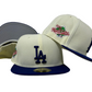 LOS ANGELES DODGERS RETRO PATCH 59FIFTY FITTED HAT - CREAM/ BLUE