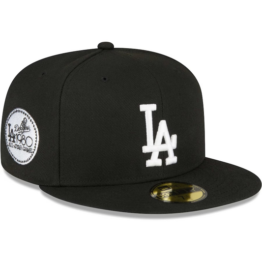 LOS ANGELES DODGERS SIDEPATCH 1980 ALL-STAR GAME 59FIFTY FITTED HAT - BLACK