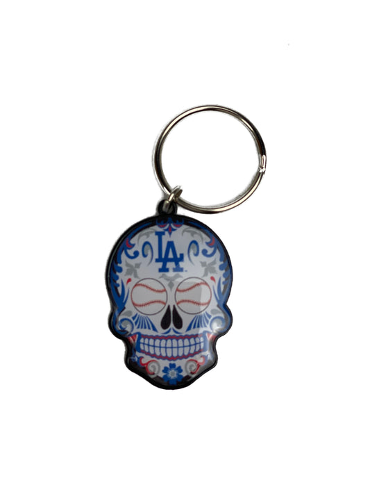 LLAVERO DE CALAVERA DE AZÚCAR DE LOS ANGELES DODGERS