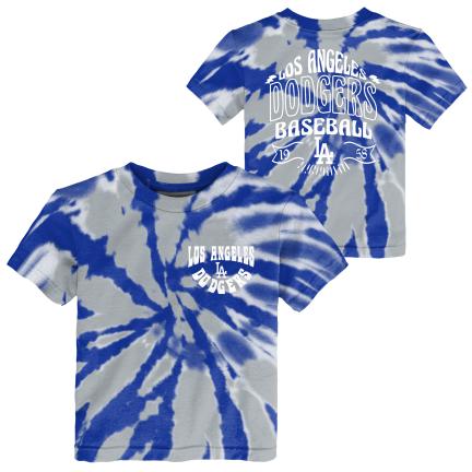 LOS ANGELES DODGERS CAMISETA CON TIE DYE PARA NIÑO CON BANDERÍN