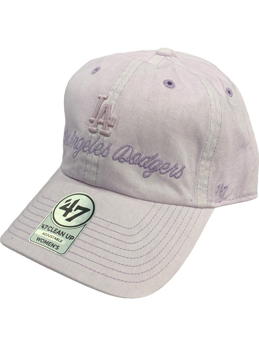 LOS ANGELES DODGERS WOMEN'S 47 BRAND ADJUSTABLE CLEAN UP HAT - COSMOS HAZE