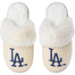 LOS ANGELES DODGERS WOMEN'S CREAM FAUX FUR SLIPPER
