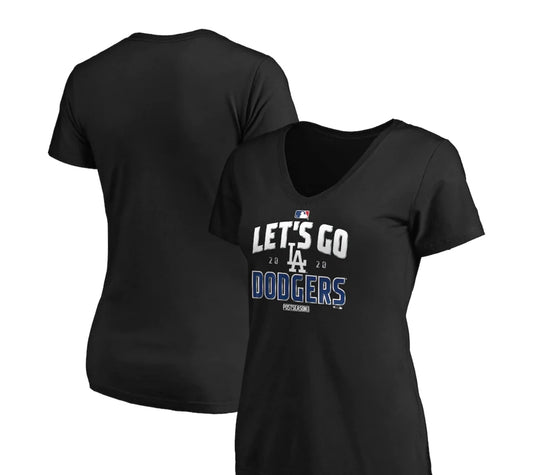 LOS ANGELES DODGERS WOMEN'S DIVISION SERIES CHAMPS V-NECK T-SHIRT