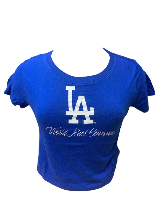 LOS ANGELES DODGERS WOMEN'S HISTORIC CHAMPS CROP TOP