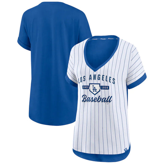 LOS ANGELES DODGERS WOMEN'S ICONIC BIBLEND NOISE PINSTRIPE T-SHIRT