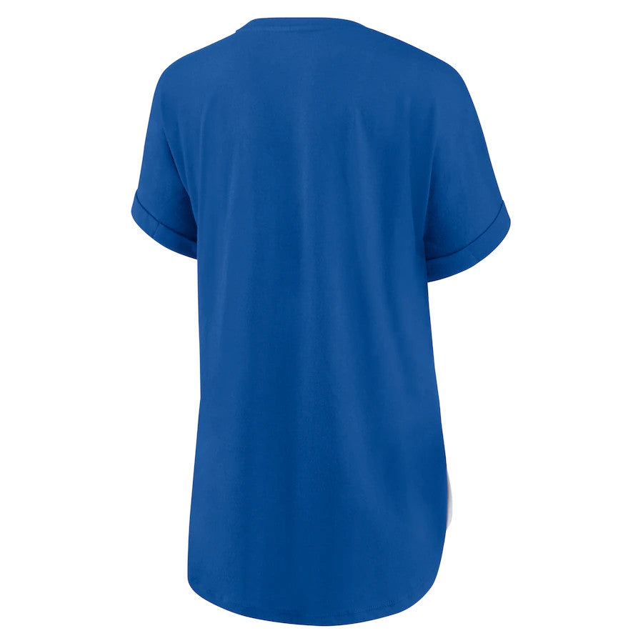 Chicago Cubs Ladies Iconic Biblend Pinstripe V-Neck T-Shirt