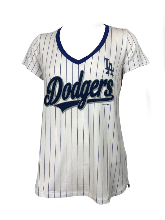 LOS ANGELES DODGERS WOMEN'S PINSTRIPE T-SHIRT