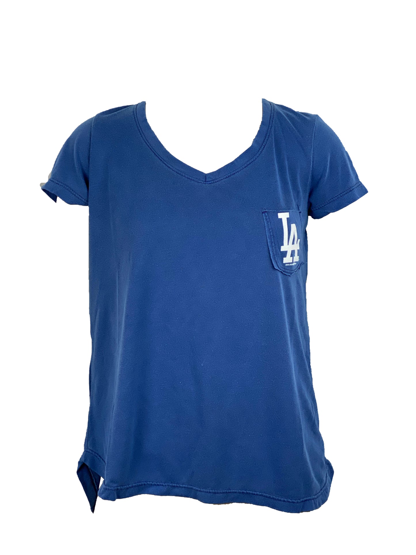 FIFTH&OCEAN Los Angeles Dodgers Women's Pocket Logo T-Shirt 20 Blu / S