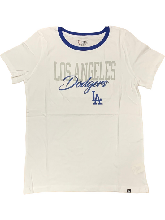 LOS ANGELES DODGERS WOMEN'S RINGER SCOOP LOGO TEE