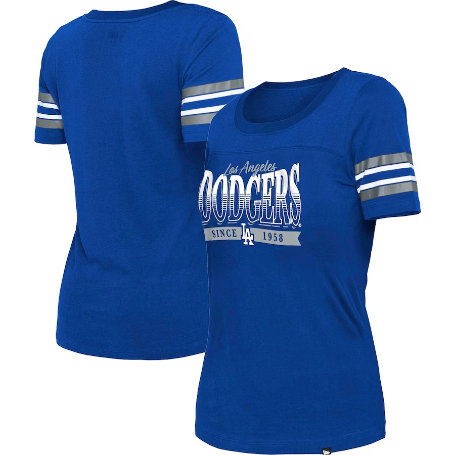 CAMISETA DE RAYAS DEL EQUIPO DE MUJER LOS ANGELES DODGERS