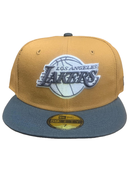 LOS ANGELES LAKERS 2-TONE COLOR PACK 59FIFTY FITTED HAT - BROWN/ CHARCOAL
