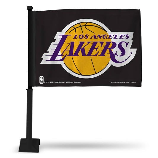 LOS ANGELES LAKERS BLACK CAR FLAG