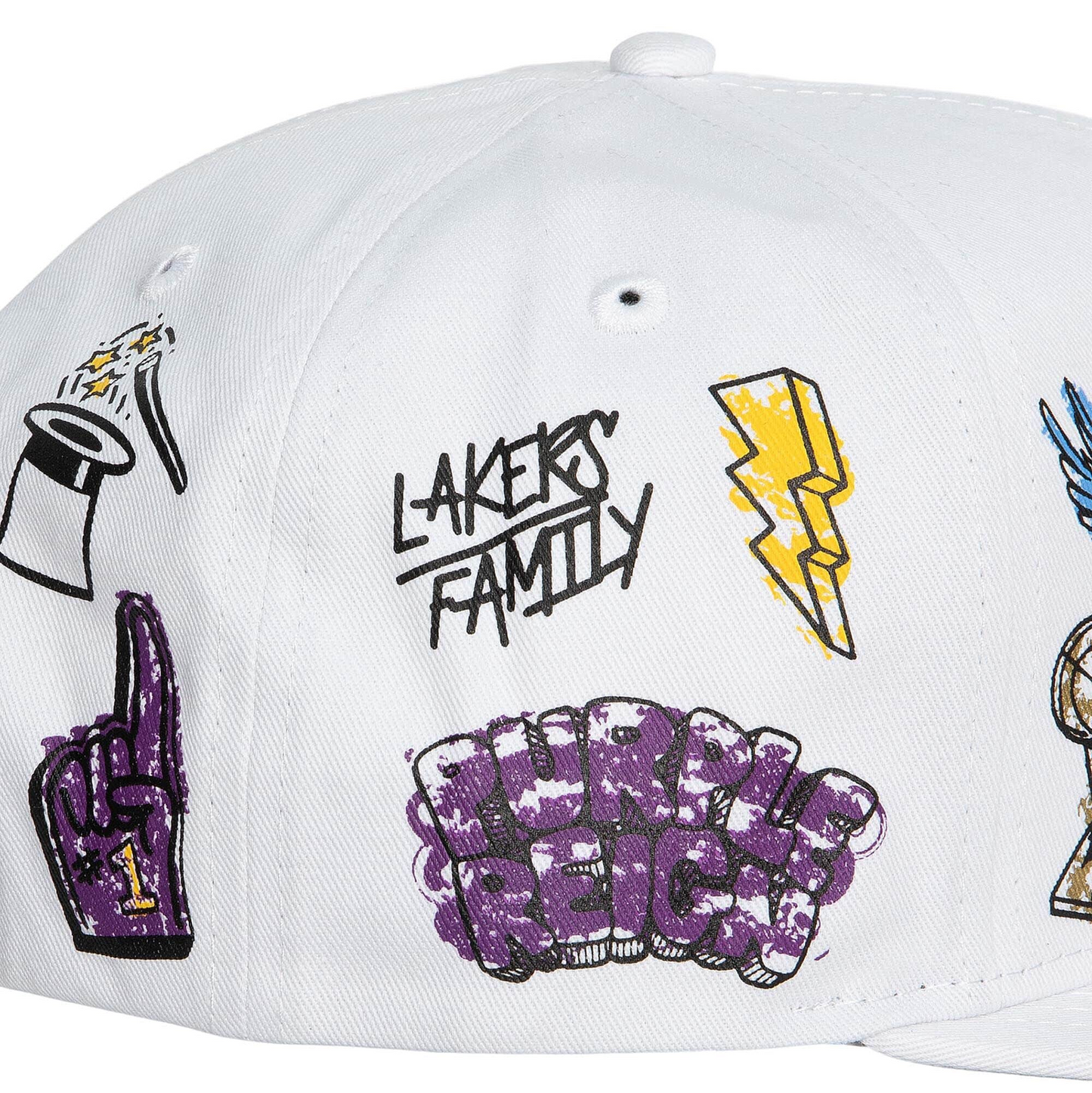 GORRA DE LOS ANGELES LAKERS DIBUJADA A MANO