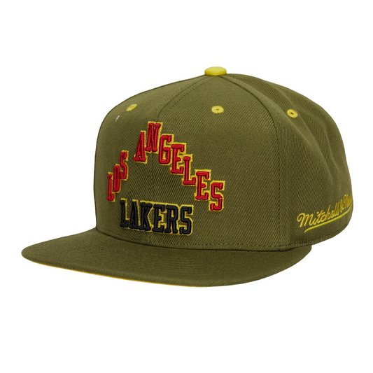 LOS ANGELES LAKERS HWC DUSTY OLIVE FITTED HAT