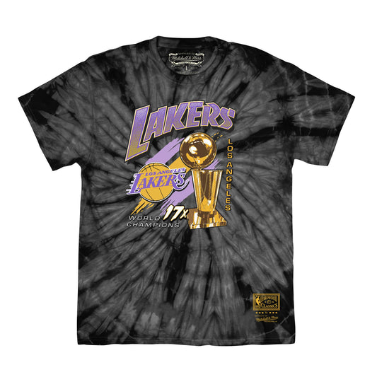 LOS ANGELES LAKERS MEN'S 17X TROPHY TIE DYE T-SHIRT